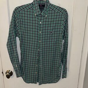 Vineyard Vines Plaid Shirt in Green and Blue